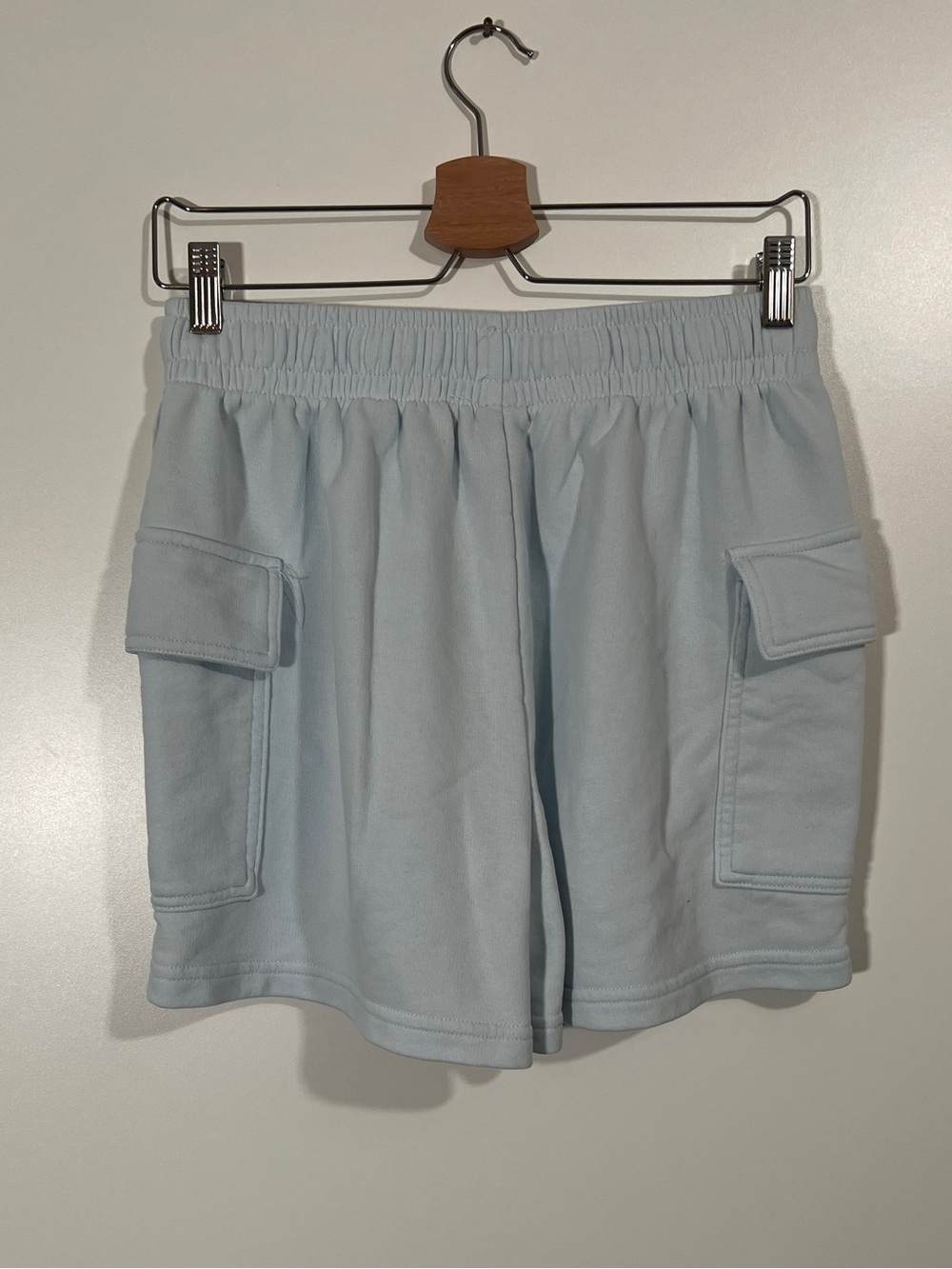Baby Blue Cargo Sweat Shorts Size Women’s Medium Loungewear Comfy Pastel - Picture 4 of 5